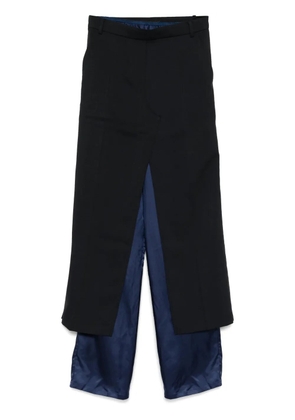 pushBUTTON slip layered pants - Black