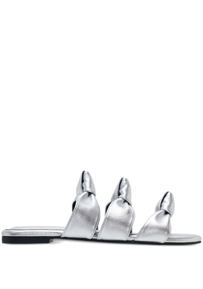 Duet Shoes knotted leather sandals - Silver