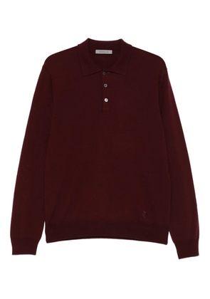 Corneliani polo-neck long-sleeve polo shirt - Red