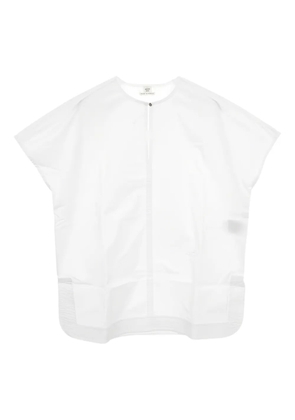 Hermès Pre-Owned 2010 embroidery-logo cotton blouse - White