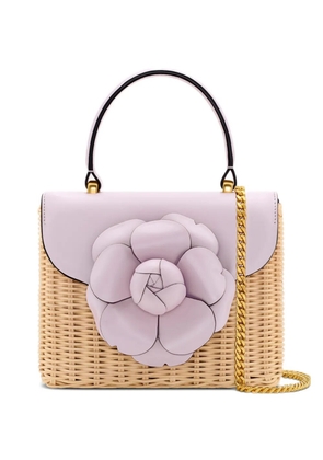 Oscar de la Renta mini TRO flower-appliqué tote bag - Neutrals