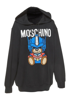 Moschino Pre-Owned Teddy Bear-embroidered hoodie - Black