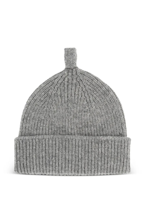 Margaret Howell ribbed top-tab beanie hat - Grey