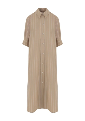 Jil Sander button striped dress - Neutrals