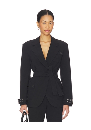 Ganni Future Twill Suitng Blazer in Black. Size 34. Also in 36, 38, 40.