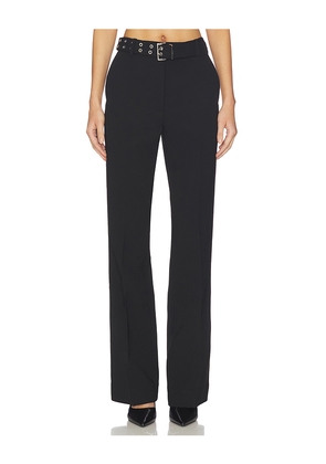 Ganni Bonded Crepe Belted Pant in Black. Size 34. Also in 36, 38, 40.