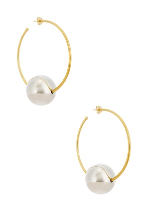 Isabel Marant Elina Large Hoop Earrings in Metallic Gold,Metallic Silver.