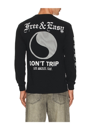Free & Easy On Hood Long Sleeve Tee in Black. Size L. Also in M, S, XL/1X.