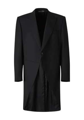 Canali peak lapel plain wool morning coat - Black