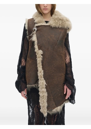Ann Demeulemeester Aleid shearling-collar gilet - Brown