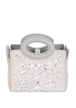 Valentino Garavani crystal-embellished handle tote bag - White