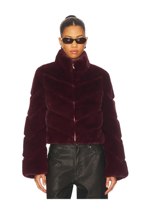 Generation Love Brianna Faux Fur Jacket in Burgundy. Size L. Also in M.