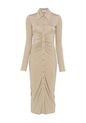 Patrizia Pepe button-front draped midi dress - Neutrals
