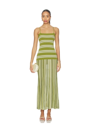 FAITHFULL THE BRAND Esenia Dress in Green. Size L. Also in M, XL.