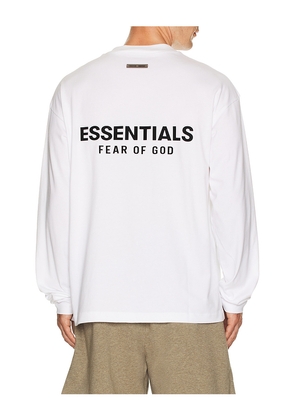 Fear of God ESSENTIALS Classic Long Sleeve Tee in White. Size L. Also in XL/1X.