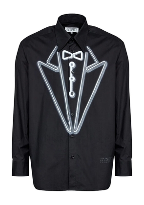 MM6 Maison Margiela tuxedo-print long-sleeves shirt - Black