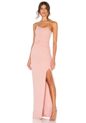Nookie Lust One Shoulder Gown in Blush. Size L. Also in M, S, XL, XS.