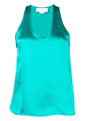 Genny satin scoop-neck tank top - Green