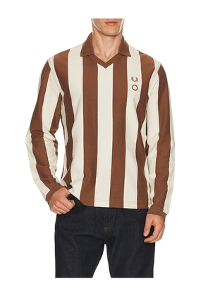 Fred Perry x Craig Green Heavy Weight Long Sleeve Polo Shirt in Brown. Size L. Also in M, S, XL/1X.