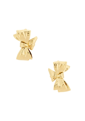 Jennifer Fisher Small Bow Earrings in Metallic Gold.