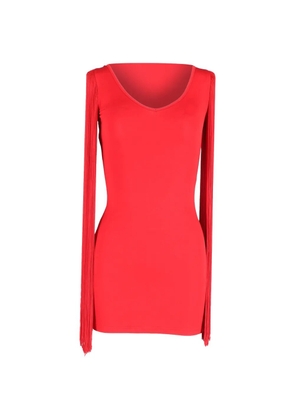 Moschino Pre-Owned fringe-sleeve mini dress - Red
