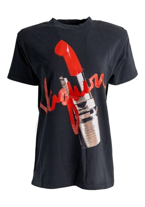 Vaquera lipstick-print T-shirt - Black