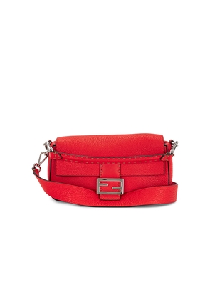 FWRD Renew Fendi Selleria Baguette Shoulder Bag in Red.