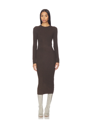 Fear of God ESSENTIALS Rib Long Sleeve Dress in Brown. Size L. Also in M, S, XS.