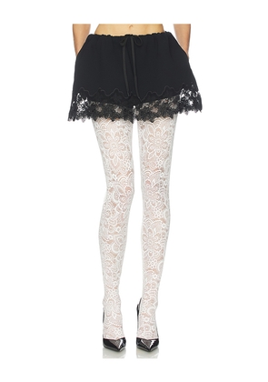 Helsa The Scrunchie Skort in Very Heavy Crepe in Black. Size L. Also in M, S, XL, XS, XXS.