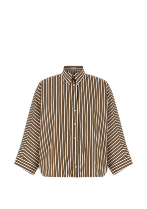 Brunello Cucinelli Monile striped-pattern shirt - Brown