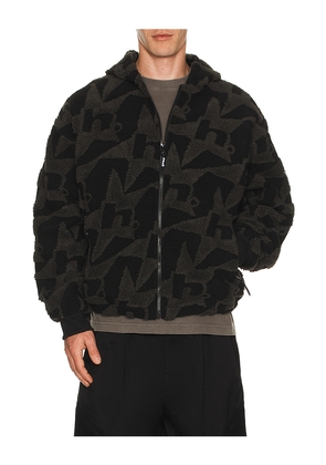 HUF H Star Repeat High Pile Jacket in Black. Size L. Also in S, XL/1X.