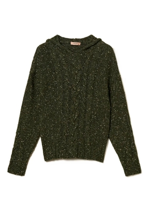 TWINSET cable-knit hooded sweater - 12930 MUL.