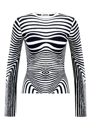 Jean Paul Gaultier Morphing Stripes crew-neck sweater - White