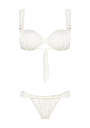 Noire Swimwear Cheeky ruched bikini set - White