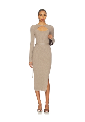 HEVRON Asher Dress in Taupe. Size L. Also in M, S.