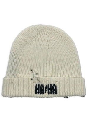 Haculla Ha Ha wool beanie - White
