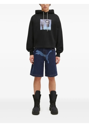 Aries graphic-print drawstring hoodie - Black