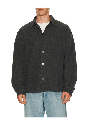 FRAME Waffle Textured Shirt in Grey. Size M. Also in S.