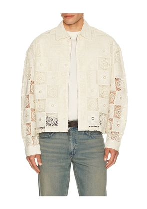 Honor The Gift Crochet Full Zip Jacket in White. Size S. Also in XL/1X.