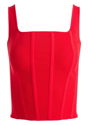 alice + olivia Sariah corset tank - Red