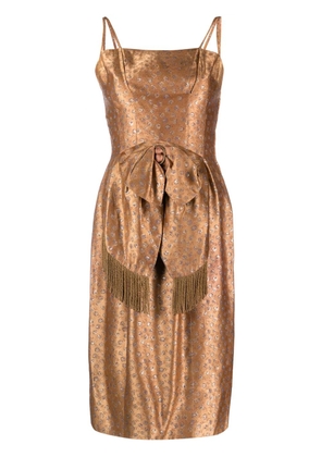 A.N.G.E.L.O. Vintage Cult 1950s patterned-jacquard silk dress - Gold