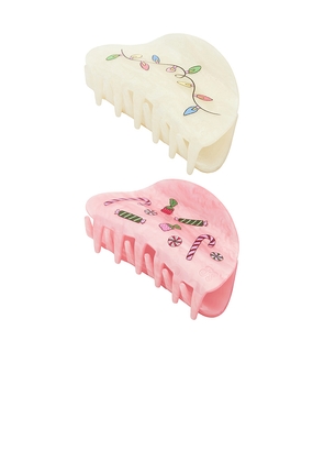 Frasier Sterling Candy Cane Claw Clip Set Of 2 in Beauty: Multi.