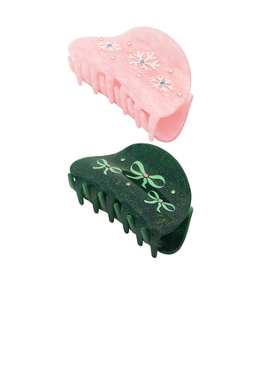 Frasier Sterling Winter Wonderland Crystal Claw Clip Set Of 2 in Beauty: Multi.