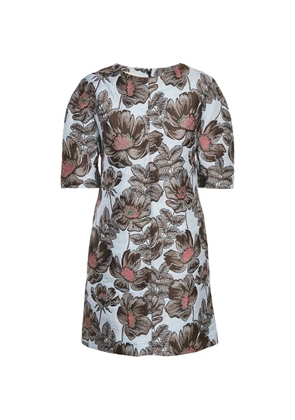 Marni Pre-Owned floral-jacquard mini dress - Blue