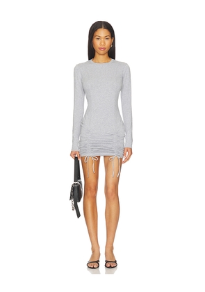 fleur du mal Riley Long Sleeve Dress in Grey. Size L. Also in M, S, XS.