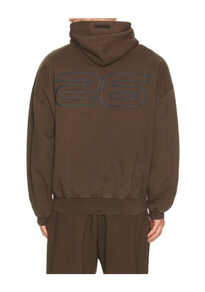 Fear of God ESSENTIALS 90'S Hoodie in Brown. Size L. Also in M, S, XL/1X, XS, XXL/2X.