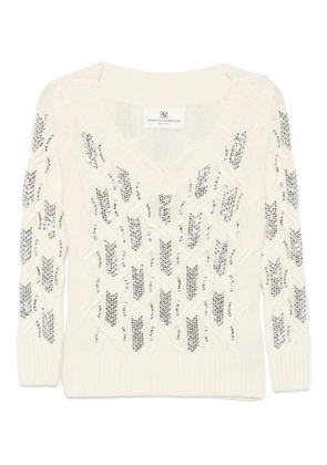 Ermanno Scervino sequin-embellished V-neck sweater - Neutrals