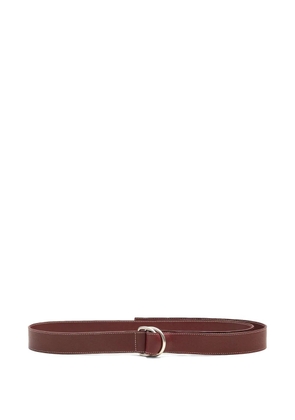 AMI Paris Supple leather double-buckle belt (35mm) - Brown