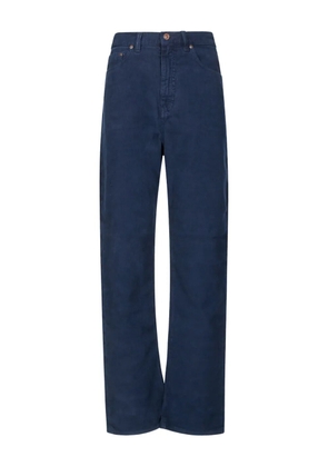 Victoria Beckham corduroy-effect logo-patch jeans - Blue