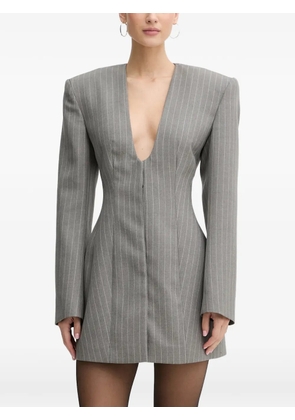 La Mania Selvie pinstripe V-neck dress - Grey